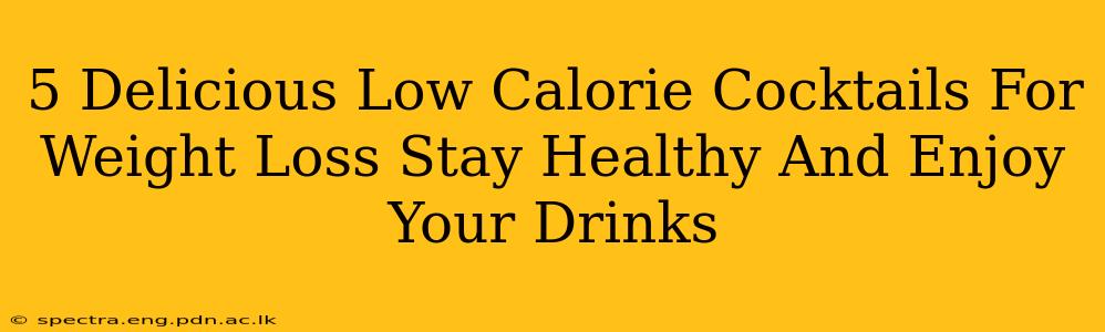 5 Delicious Low Calorie Cocktails For Weight Loss Stay Healthy And Enjoy Your Drinks