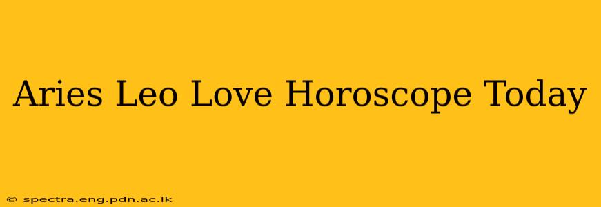 Aries Leo Love Horoscope Today