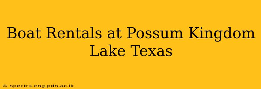 Boat Rentals at Possum Kingdom Lake Texas