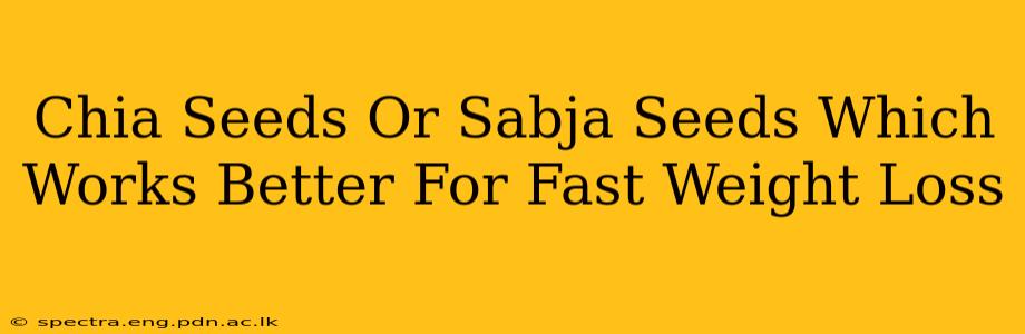 Chia Seeds Or Sabja Seeds Which Works Better For Fast Weight Loss