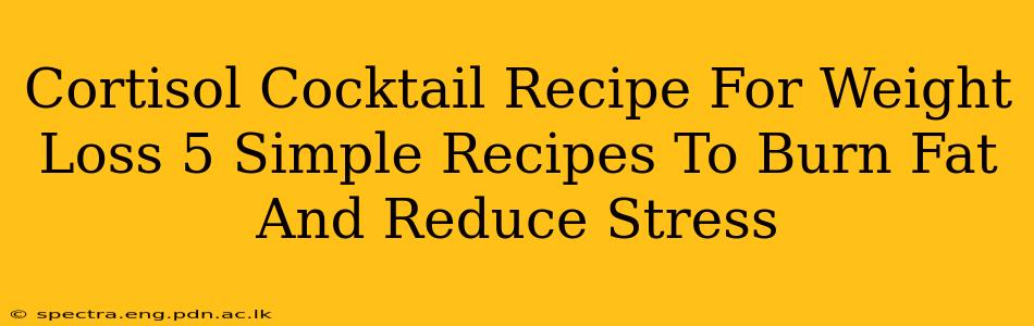 Cortisol Cocktail Recipe For Weight Loss 5 Simple Recipes To Burn Fat And Reduce Stress