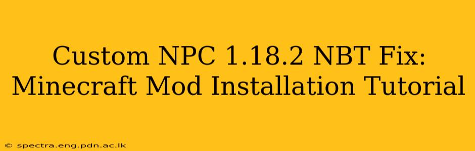 Custom NPC 1.18.2 NBT Fix: Minecraft Mod Installation Tutorial