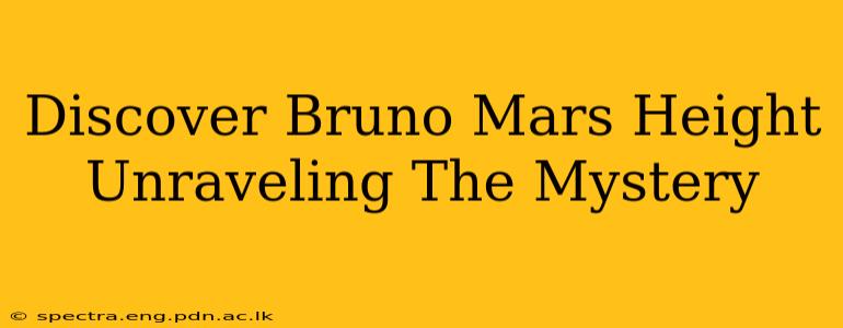 Discover Bruno Mars Height Unraveling The Mystery