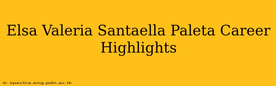 Elsa Valeria Santaella Paleta Career Highlights