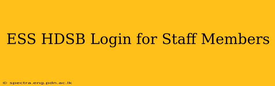 ESS HDSB Login for Staff Members