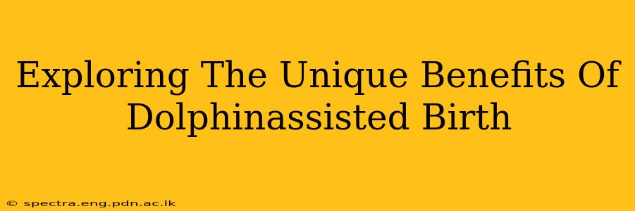Exploring The Unique Benefits Of Dolphinassisted Birth