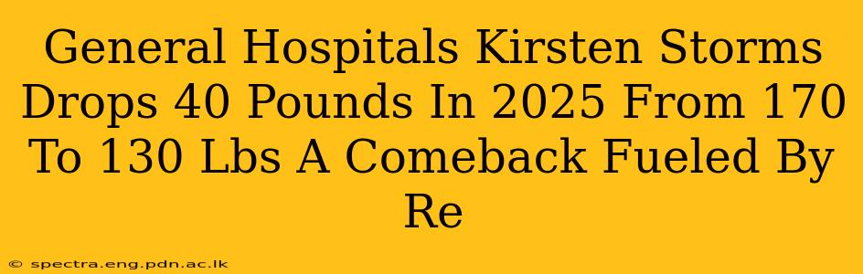 General Hospitals Kirsten Storms Drops 40 Pounds In 2025 From 170 To 130 Lbs A Comeback Fueled By Re