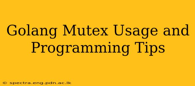 Golang Mutex Usage and Programming Tips