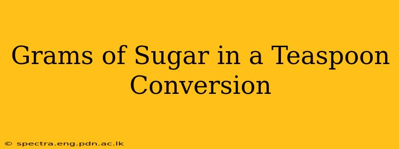 Grams of Sugar in a Teaspoon Conversion