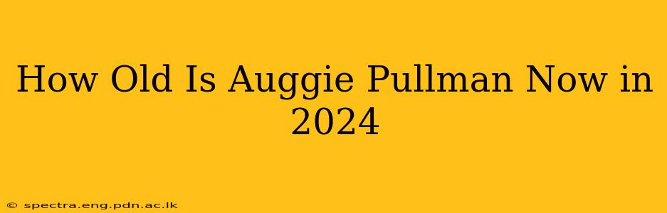 How Old Is Auggie Pullman Now in 2024