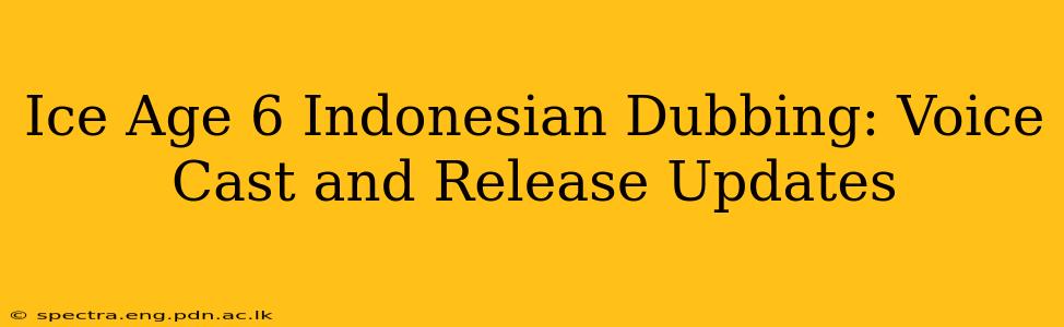 Ice Age 6 Indonesian Dubbing: Voice Cast and Release Updates