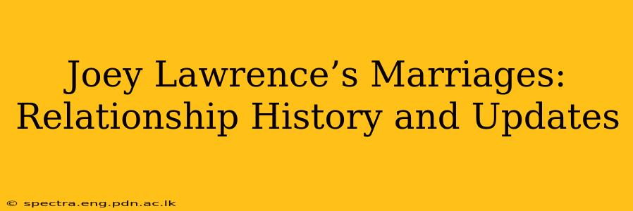 Joey Lawrence’s Marriages: Relationship History and Updates