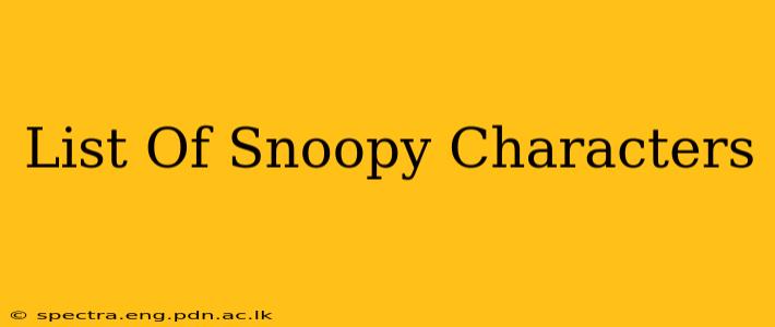 List Of Snoopy Characters