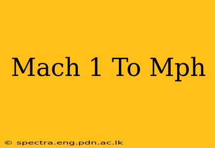 Mach 1 To Mph