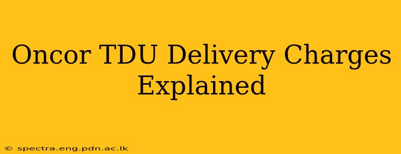 Oncor TDU Delivery Charges Explained