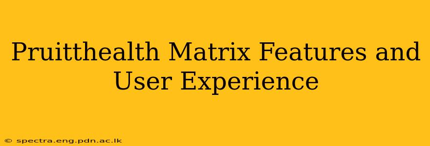 Pruitthealth Matrix Features and User Experience