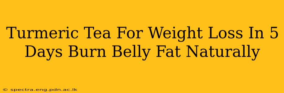 Turmeric Tea For Weight Loss In 5 Days Burn Belly Fat Naturally