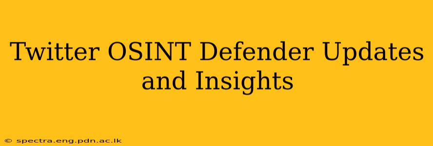 Twitter OSINT Defender Updates and Insights