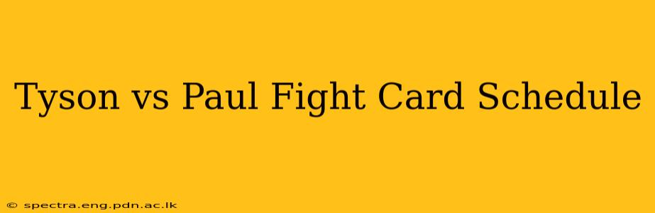 Tyson vs Paul Fight Card Schedule