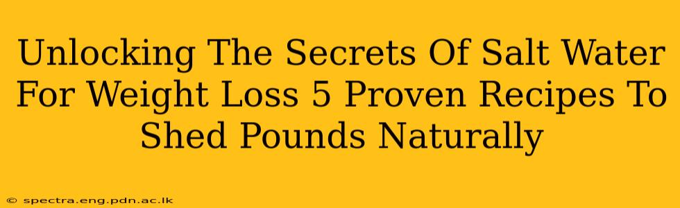 Unlocking The Secrets Of Salt Water For Weight Loss 5 Proven Recipes To Shed Pounds Naturally