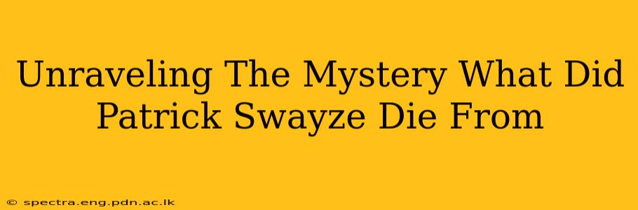 Unraveling The Mystery What Did Patrick Swayze Die From