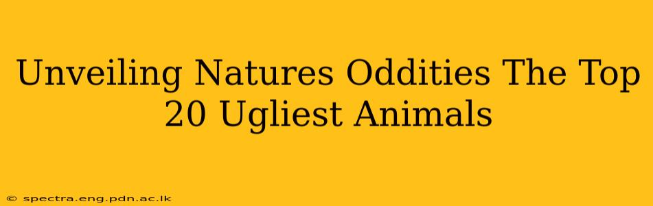 Unveiling Natures Oddities The Top 20 Ugliest Animals