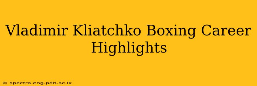 Vladimir Kliatchko Boxing Career Highlights