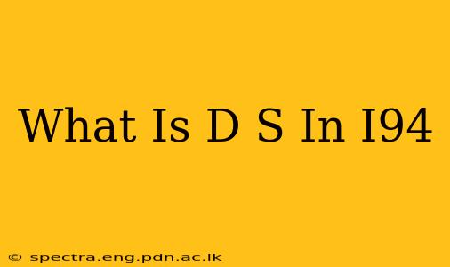 What Is D S In I94