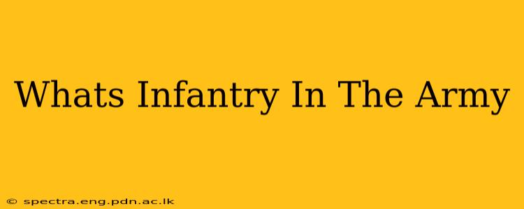 Whats Infantry In The Army