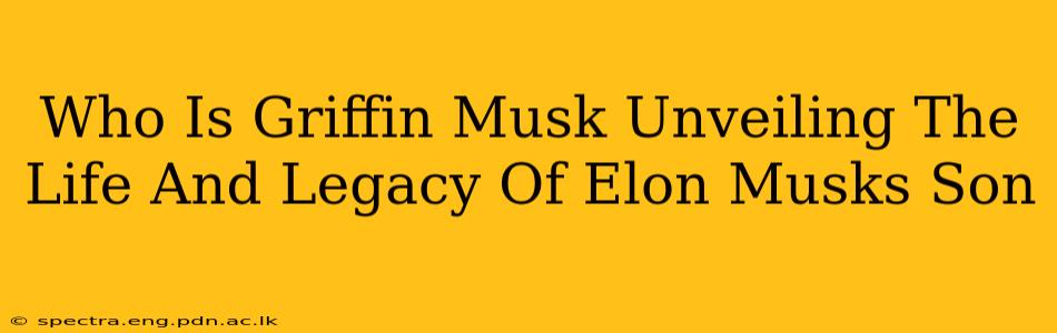 Who Is Griffin Musk Unveiling The Life And Legacy Of Elon Musks Son