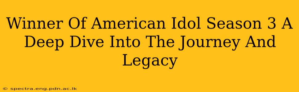 Winner Of American Idol Season 3 A Deep Dive Into The Journey And Legacy